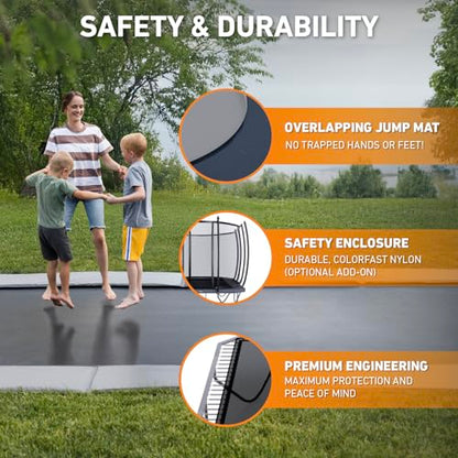 Avyna Premium In-Ground Trampoline – Outdoor Trampoline for Kids and Adults with Advanced Safety Features - size: 10x17' FT