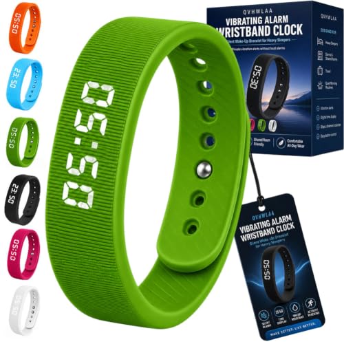 Vibrating Alarm Wristband Clock, Mens Bracelet Smart Digital Watch for Heavy Sleepers, Waterproof Effective Couples Travel Silent Shock Alarm Wake up Wrist Bracelets for Men & Women(C,Standard) - color: C, size: Standard