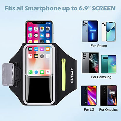 GUZACK Running Armband with Key Pouch & Card Slot, Up to 6.9" - color: 3D Upgrade (Up to 6.9"), size: M