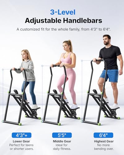 MERACH Stair Stepper with Adjustable Resistance, Foldable Stair Climber - color: Black & Green