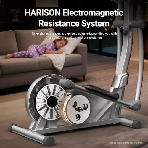 HARISON Elliptical Machine, 350 LB Capacity, 16-Level Resistance - color: White
