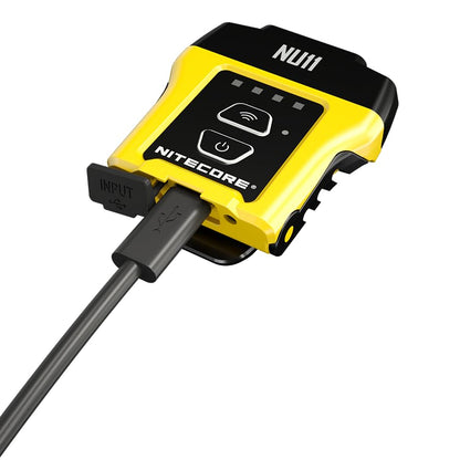 Nitecore NU11 Clip-On Cap Light and Headlamp, 150 Lumen Bright, USB-C Rechargeable, 90 Degree Adjustable for Fishing Camping and Work with Hands-Free Motion Sensor, White and Red LEDs and Sticker