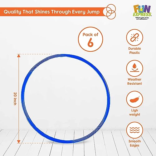 Fun Express Obstacle Course Agility Rings, 20 Inch, Set of 6