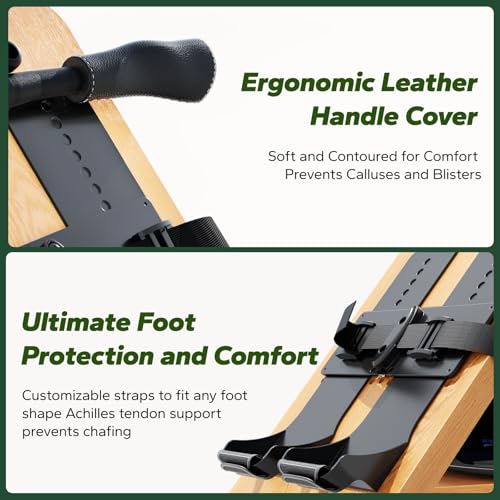 Merach R280 Water Rowing Machine, Foldable & Space-Saving, 400lbs Capacity - style: Oak - Basic