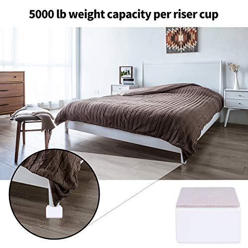 Ezprotekt 2" Bed and Furniture Risers Heavy Steel Sofa Table Dresser Risers - color: White, size: 2" x 3.15"