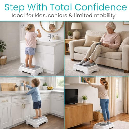 Vive Bath Shower Step Stool (4.5") - Slip Resistant, Stackable