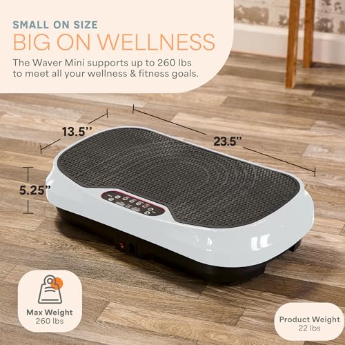 Lifepro Waver Mini Vibration Plate Exercise Machine with Resistance Bands - color: White