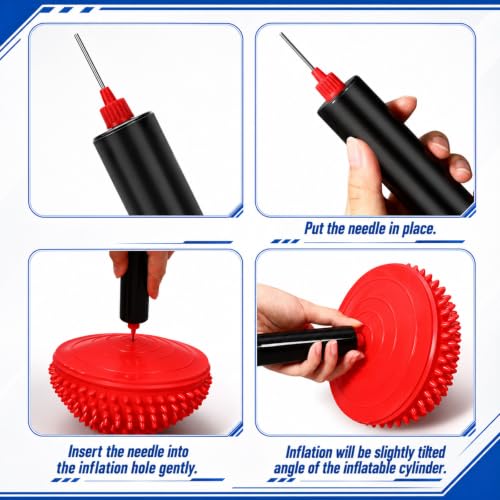 Lewtemi 8 Pcs Balance Pods 6.1 x 3.9 Inches Inflatable Stability Balance Trainer Dots Half Fitness Ball Dome for Men Women Stability Training Physical Core Strength Gym Home Exercise - style: Bumpy Hedgehog