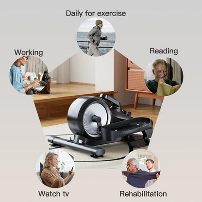 Under Desk Elliptical,Quiet Under Desk Elliptical，Standing Position Ellipse Leg Exerciser As Seen on Tv，Adjustable Speed Elliptical Exercise Machine ，Pedal Exerciser Under Desk Bike for Home Office