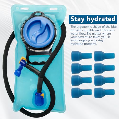 [2025 New] Bite Valve Replacement Mouthpieces for Camelbak,for Most Brands Hydration Pack Bladder (Blue, 8 Pack)