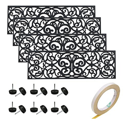 Rubber Stair Treads, Outdoor Stair Treads Non-Slip, Butterfly Designed Stair Tread Mats, Anti-Slip Step Mat - Set of 4 Include Stay-on-Kit, 30 x 10 Inches