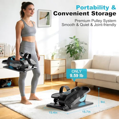 TDH Under Desk Elliptical Machine Leg Exerciser Electric - color: Blue