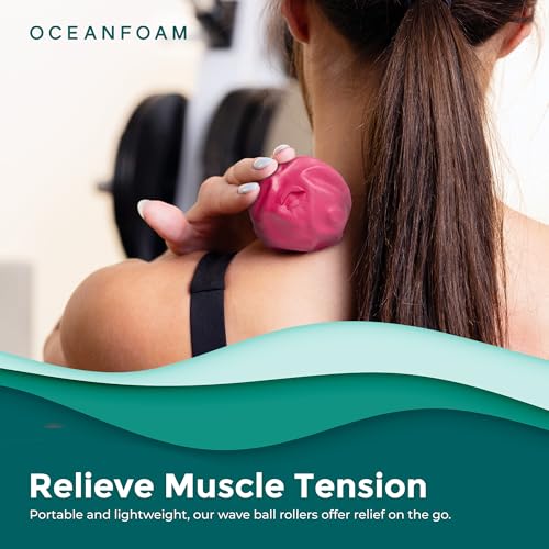Oceanfoam Lacrosse Ball Massage Therapy, Marbled, Miami Blue, Hot Pink, 3pk - color: Pack of 3 (Black Marbled, Miami Blue, Hot Pink )