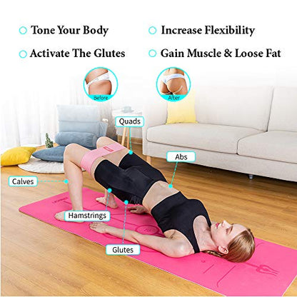 EILISON GLAMFIT Booty Bands for Women,5 Cotton Loops,Non-Slip,Fitness