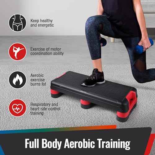 33.5" Foldable Aerobic Step Platform for Home Workout, 3 Heights