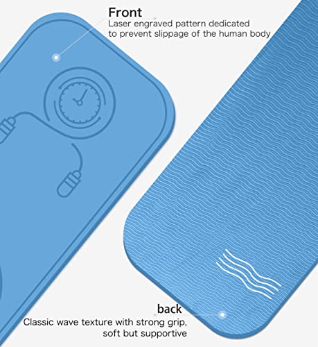 Jump Rope Mat Shockproof Exercise Skipping Mat All-Purpose Extra Thick High Density Anti-Tear Exercise Yoga Mat, Non Slip for Indoor and Outdoor - color: Light Blue