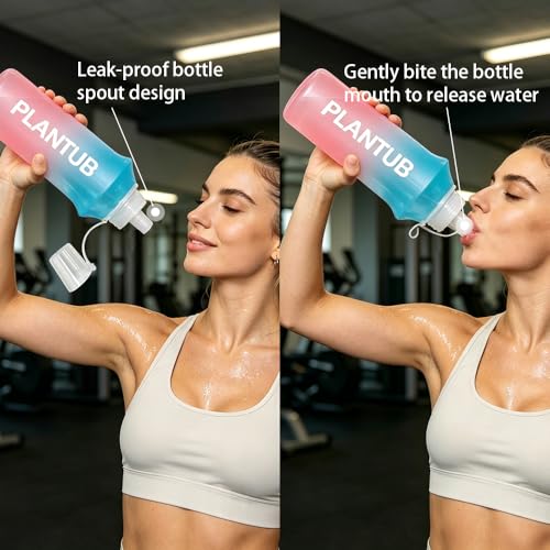 Soft Foldable Water Bottle, Gradient Blue and Pink - color: yellow blue
