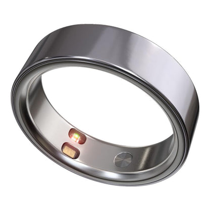 Smart Ring Health Tracker 5ATM Waterproof Sport Ring Exclusive Vibration Alerts Titanium Blood Oxygen/Sleep/Emotional Management Women Cycle Prediction Compatible with iOS/Android Frost Silver 7.5 - color: Frost Silver, size: 7.5