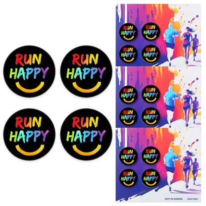 Suncalla 12pcs Race Bib Clips, Runner Race - color: Black, style: Smile