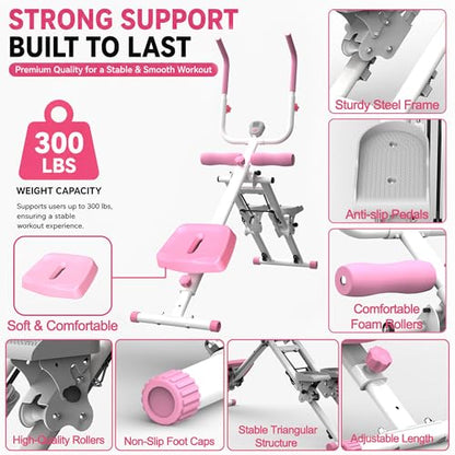 KINMAC 2 in 1 Stair Stepper & Ab Workout Machine - color: White Pink