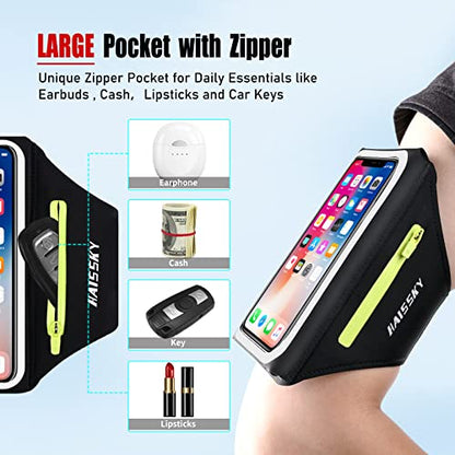 GUZACK Running Armband with Key Pouch & Card Slot, Up to 6.9" - color: 3D Upgrade (Up to 6.9"), size: M