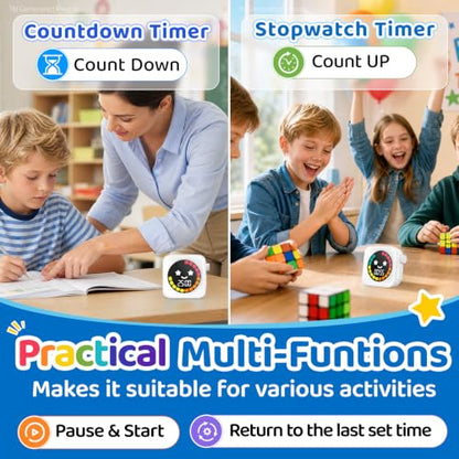 Visual Timer for Kids ADHD, 99-min Digital Countdown/Stopwatch Timer, White - color: White