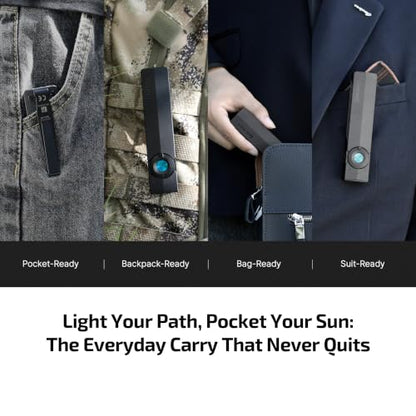 OLIGHT ArkPro EDC Flat Flashlight Rechargeable, Pocket Light, Black CW - color: Black