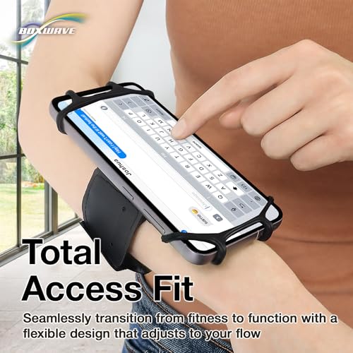 BoxWave Holster Compatible with Samsung Galaxy S26 Ultra - ActiveStretch Sport Armband, Adjustable Armband for Workout and Running - Jet Black