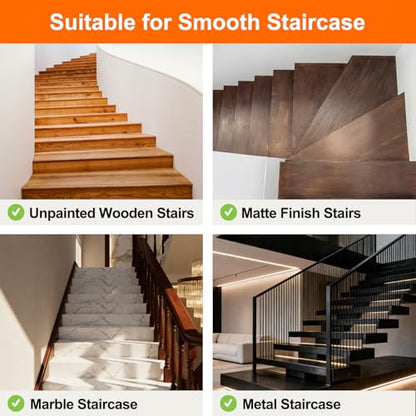 Spurtar Clear Stair Treads for Wooden Steps Covers Indoor, Anti Slip Stair Strips, Transparent Non Slip Grip Tape, Waterproof Staircase Runner Stickers Non Skid Tape, 6"x32", 15 Pack - size: 6"x32"