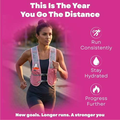 Hydration Vest - Running Vest for Women & Men, 2 Flask 500ml, Phone Pocket, Lightweight Running Hydration Vest Water Backpack, Runners Vest Running Backpack for Hiking & Long Distance Running (Medium)