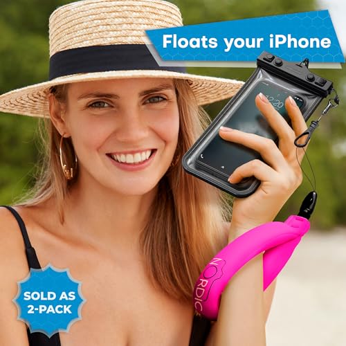 Nordic Flash Floating Camera Wrist Strap 2-Pack, Underwater & Waterproof - color: Pink & Red