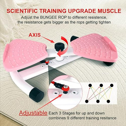 Waist Twister Machine Exercise Fitness Tool, Ultra-Quiet Operation, 9-level Adjustable Resistance Modes, Slim Waist Exerciser, Rotating Balance Trainer, Load-Bearing 300LBS