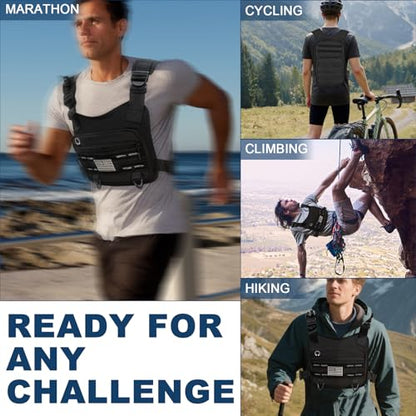 PORTHOLIC Running Vest for Women Men with 1.5L Water Bladder | Adjustable Hydration Vest|Reflective | Lightweight | Muti-Pockets | Breathable for Running Accessories for Hiking