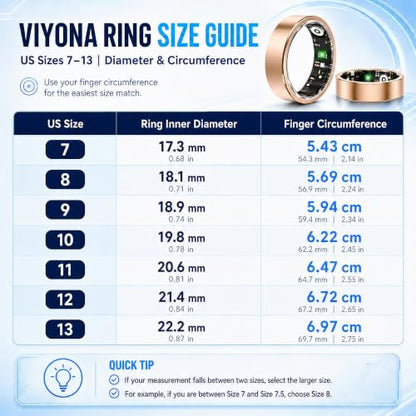 Smart Ring Fitness Tracker for Men & Women with Sleep, Heart Rate & SpO2 - color: Rose Gold, size: 10