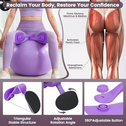 Home Workout Equipment for Women, Pedal Resistance Band with Handle Set - color: Purple