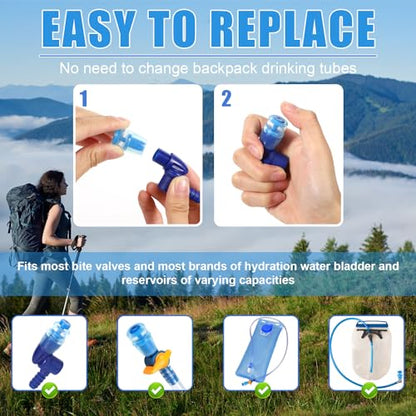 4pcs Bite Hydration Pack Bite Valve Replacement, Silicone BPA Free Bite Valve Sheath Safe Nozzle Mouthpiece Replacement Compatible with Osprey (Blue)