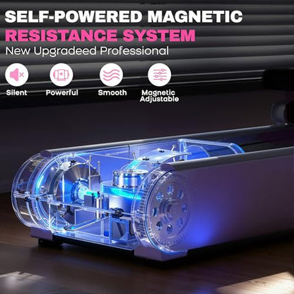 TOUSAINS ER7 Self-Powered Rowing Machine, Magnetic Folding Rowing Machine for Home with 32 Resistance Levels, Quiet Dual Rail Foldable Rower for Full Body Workout - color: Purple