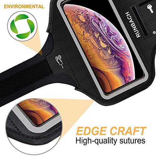 Armband for iPhone 17/17 Pro/16/16 Pro/15/15 Pro/14/14 Pro/13/13 Pro/12/12 Pro/11/XR,Sweatproof Running Exercise Bag with Card Slot for iPhone 16,15,14,13,12,11,iPhone XR(Black) - color: Black