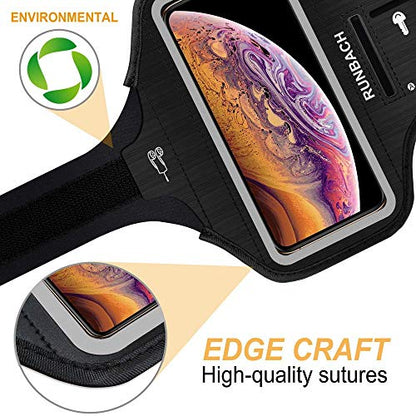 Armband for iPhone 17/17 Pro/16/16 Pro/15/15 Pro/14/14 Pro/13/13 Pro/12/12 Pro/11/XR,Sweatproof Running Exercise Bag with Card Slot for iPhone 16,15,14,13,12,11,iPhone XR(Black) - color: Black
