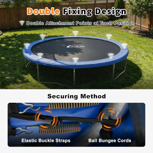 Exacme Double-Sided Round Trampoline Spring Cover, Replacement Safety Pad - color: Blue, size: 10FT