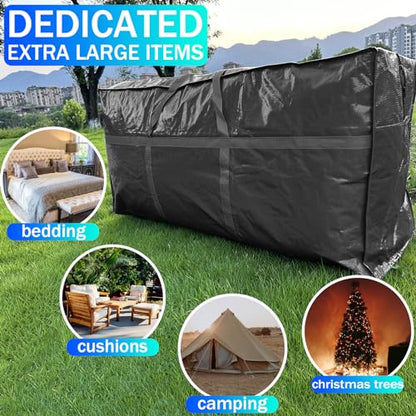 66 Gallon Extra Large Storage Bags, Huge Moving Bags Heavy Duty with Zipper - color: Black, size: 250L, 1 Pack