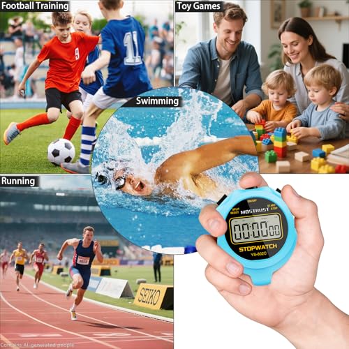 Stopwatch Sports Timer, Digital Stop-Watch - style: 1Lap Non-waterproof Blue