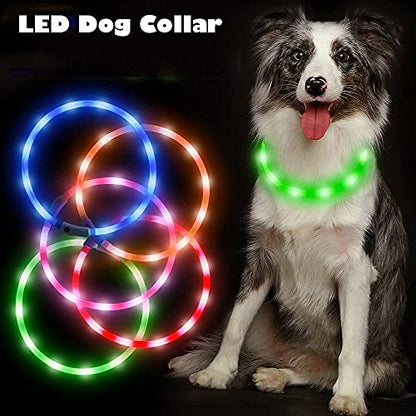 BSEEN Light Up Dog Collars - Silicone LED Dog Collar, Cuttable Lighted Puppy Collar, Glowing Dog Walking Lights for Small Medium Large Collars (Green) - color: Green-Standard(70cm)