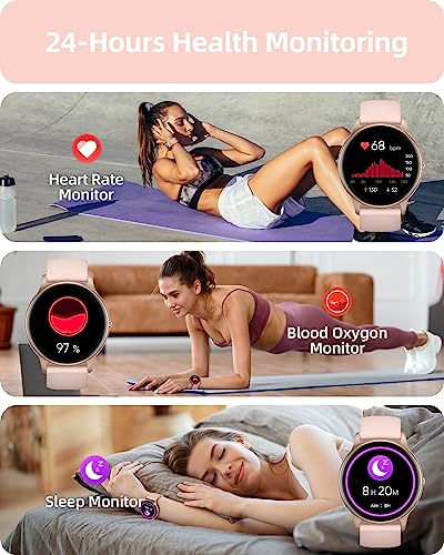 Parsonver Smart Watch for Women(Answer/Make Calls), Fitness Tracker Watch - color: Rose gold
