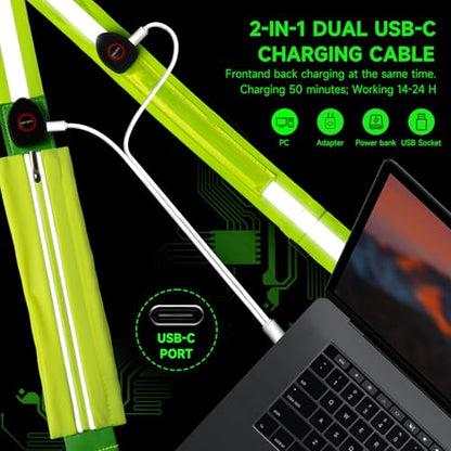 LED Reflective Belt Sash Gear, Reflective Running Gear for Night Walking