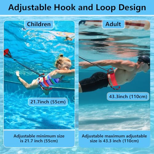 Adjustable Swim Parachute Belt - Resistance Training - color: Red