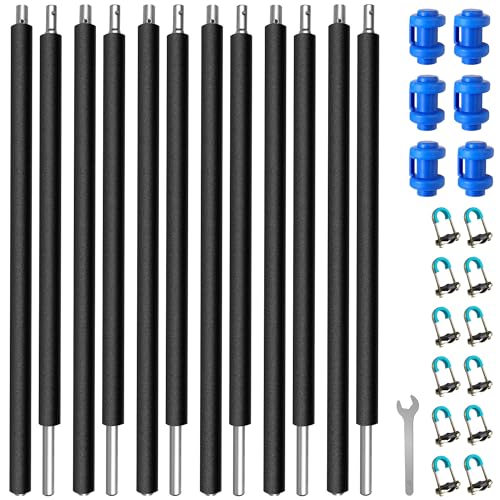 6PCS Trampoline Poles Replacement - Universal Enclosure Poles with Hardware