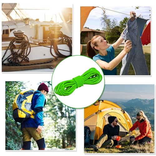 1/8" Bungee Shock Cords with Hooks,65 Feet Elastic Nylon Cords Kayak Stretch String Rope for Bikes,Tie Downs,Boating,Camping,Sunshades,Fitness and Outdoor Enthusiasts (1/4 inch x 32 Ft, Neon Green) - size: 1/4 inch x 32 Ft, Neon Green