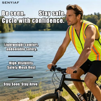 Lightweight Reflective Mesh Safety Vest with Hook and Loop - color: Yellow 12p