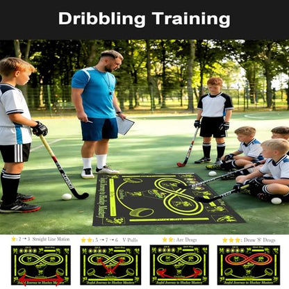 Hockey Training Equipment, Non-Slip Dribbling Training Mat, Field Trainer - size: 59"*59"